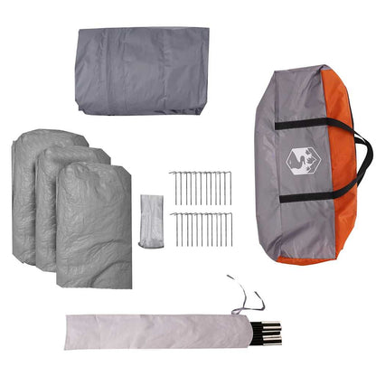 vidaXL Kuppel-Familienzelt 6 Personen Grau und Orange Wasserdicht