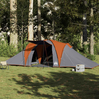 vidaXL Kuppel-Familienzelt 6 Personen Grau und Orange Wasserdicht