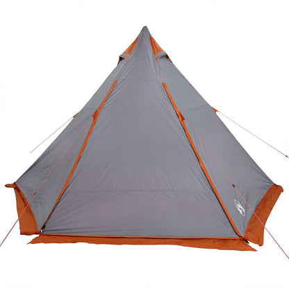vidaXL Tipi-Familienzelt 6 Personen Grau und Orange Wasserdicht