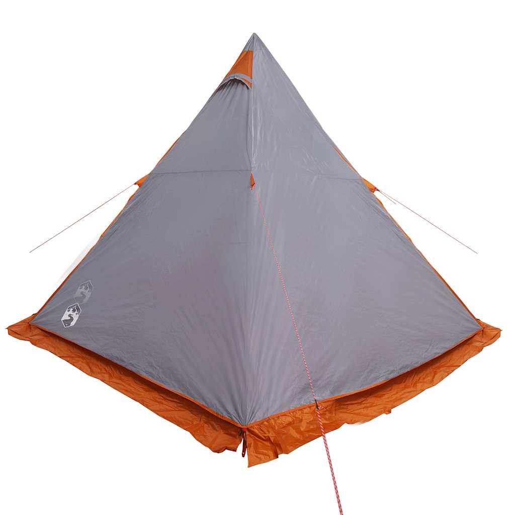 vidaXL Tipi-Familienzelt 6 Personen Grau und Orange Wasserdicht