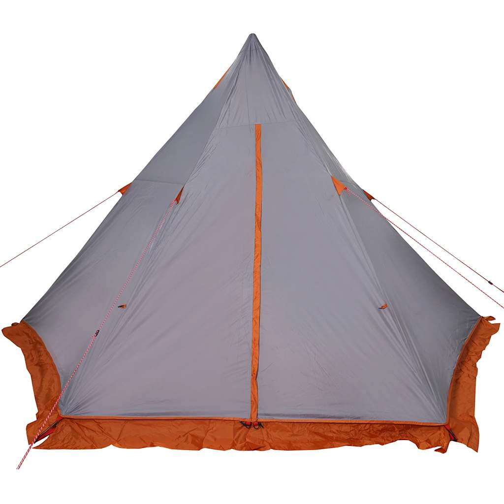 vidaXL Tipi-Familienzelt 6 Personen Grau und Orange Wasserdicht