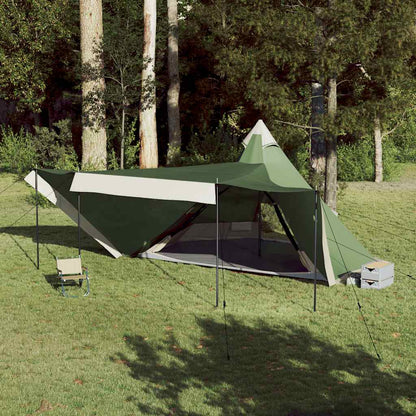 vidaXL Tipi-tente familiale 8 personnes verte étanche