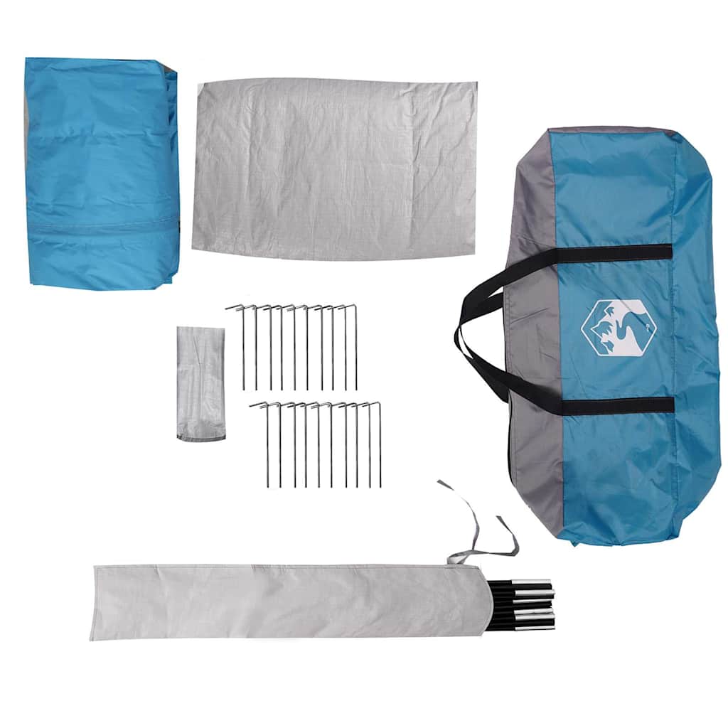 vidaXL Tente familiale Tipi 8 personnes bleu Imperméable