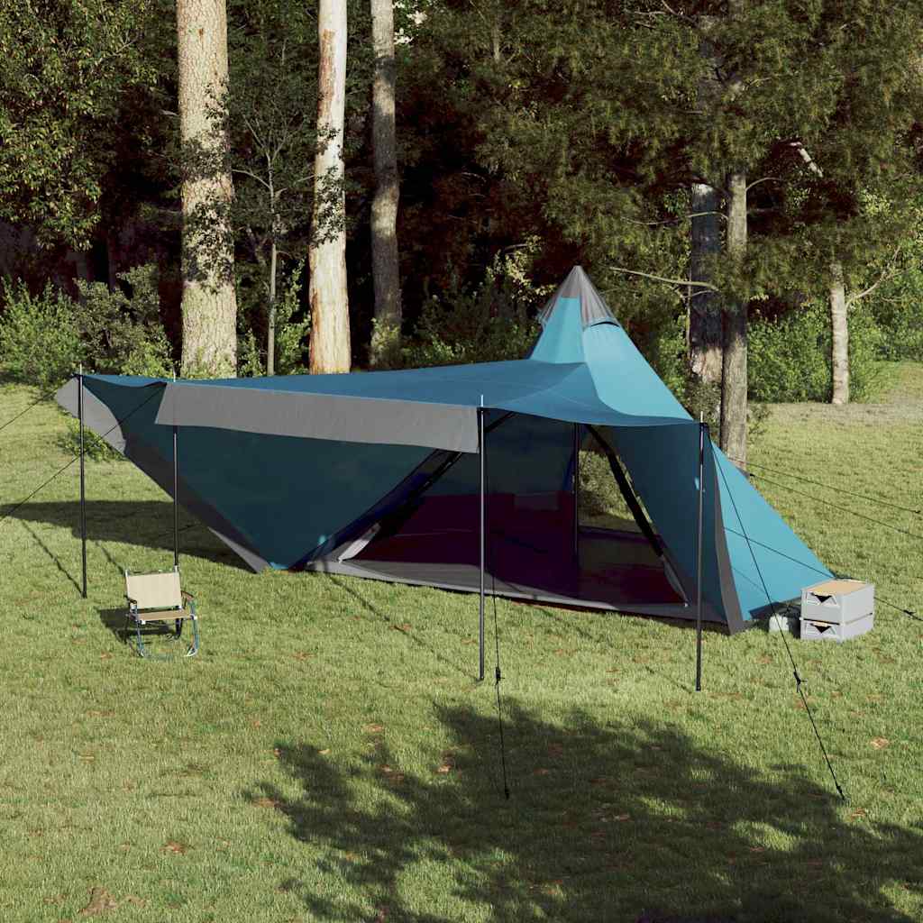 vidaXL Tente familiale Tipi 8 personnes bleu Imperméable