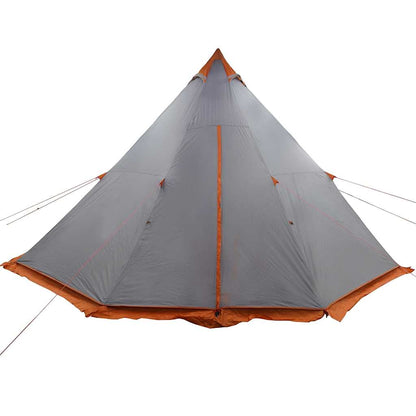 vidaXL Tipi-Familienzelt 8 Personen Grau und Orange Wasserdicht