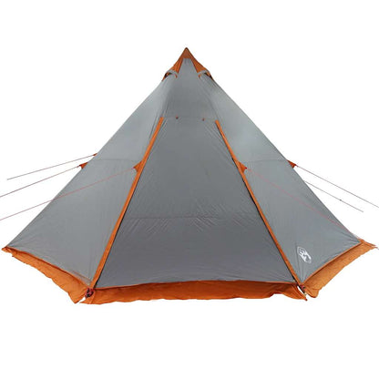 vidaXL Tipi-Familienzelt 8 Personen Grau und Orange Wasserdicht