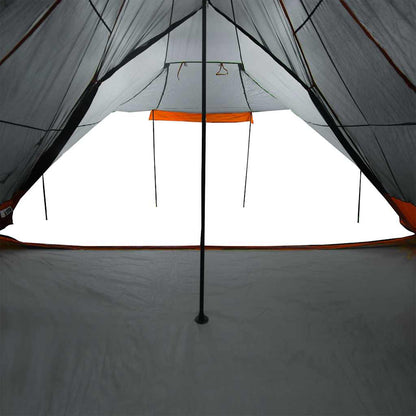 vidaXL Tipi-Familienzelt 8 Personen Grau und Orange Wasserdicht