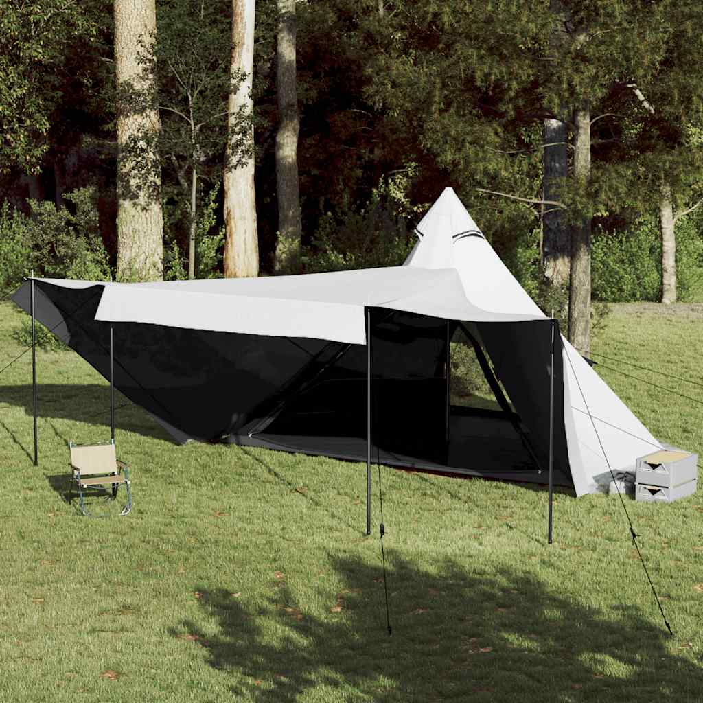 vidaXL Tipi-Familienzelt 8 Personen Weiß Verdunkelt Wasserdicht