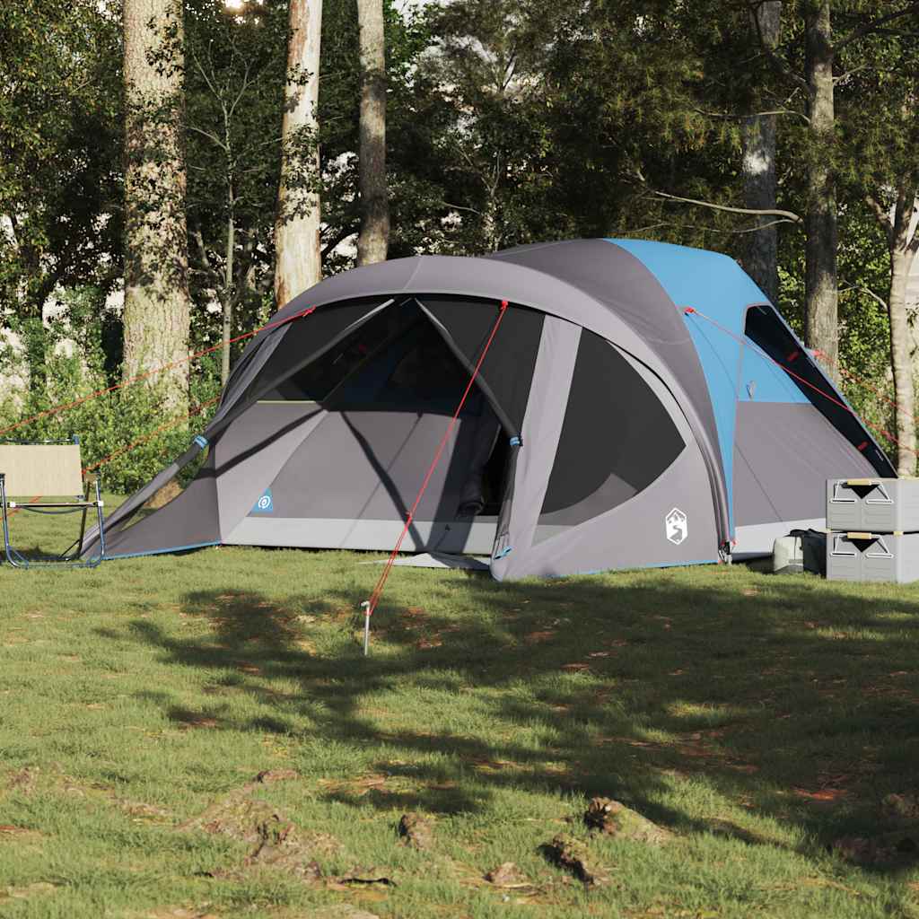 vidaXL Tente tunnel familiale 6 personnes bleue imperméable