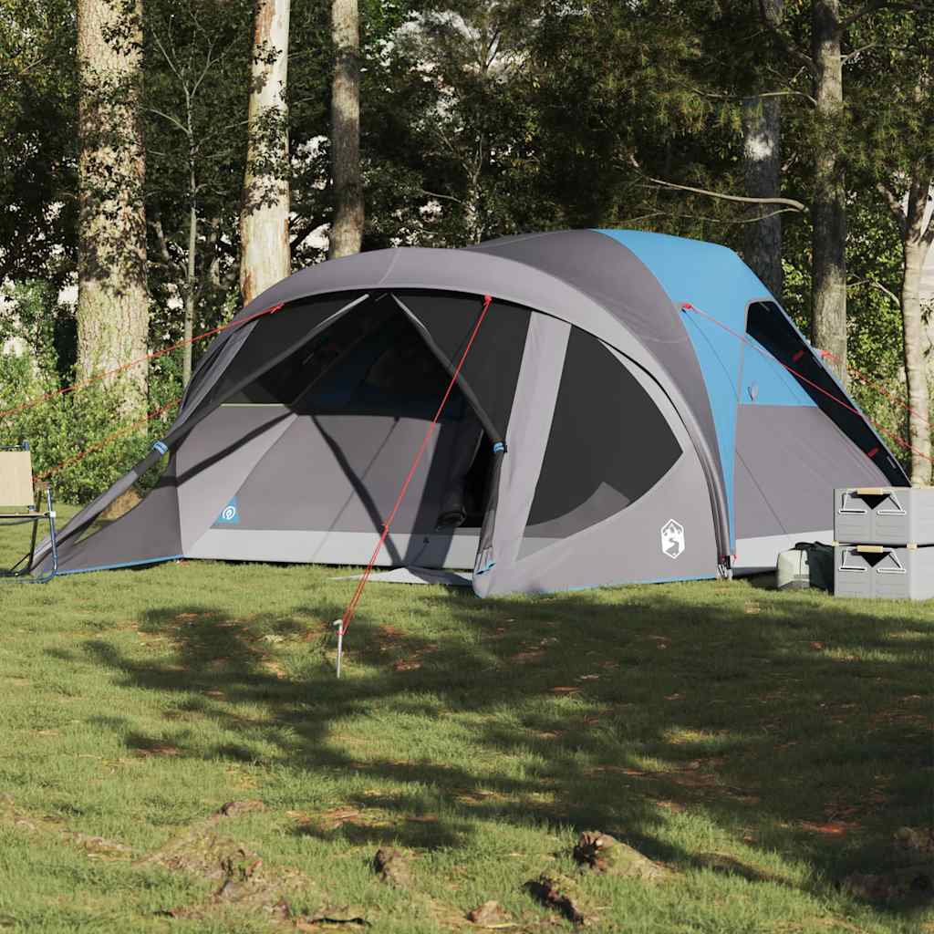 vidaXL Tente tunnel familiale 6 personnes bleue imperméable