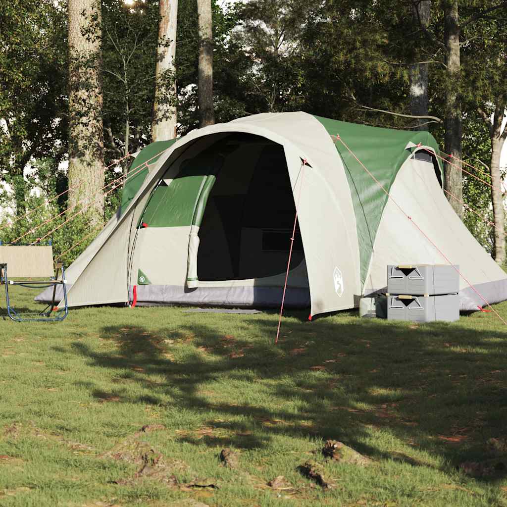 vidaXL Tente dôme familiale 6 personnes verte imperméable