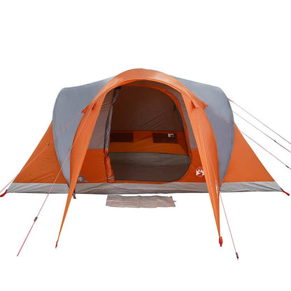 vidaXL Tente dôme familiale 6 personnes gris et orange imperméable