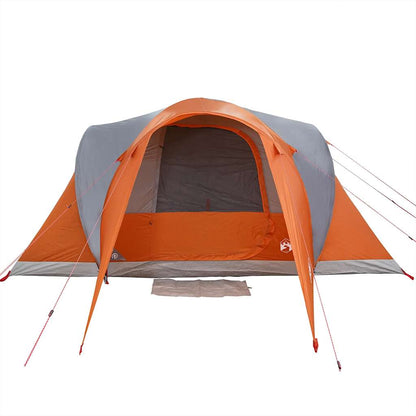 vidaXL Tente dôme familiale 6 personnes gris et orange imperméable