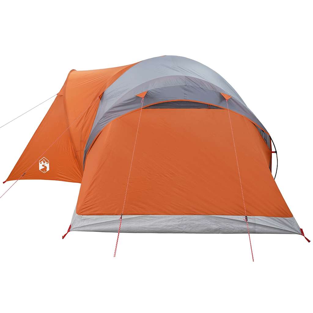 vidaXL Tente dôme familiale 6 personnes gris et orange imperméable