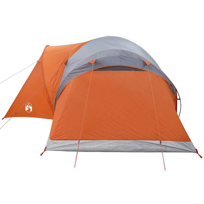 vidaXL Tente dôme familiale 6 personnes gris et orange imperméable