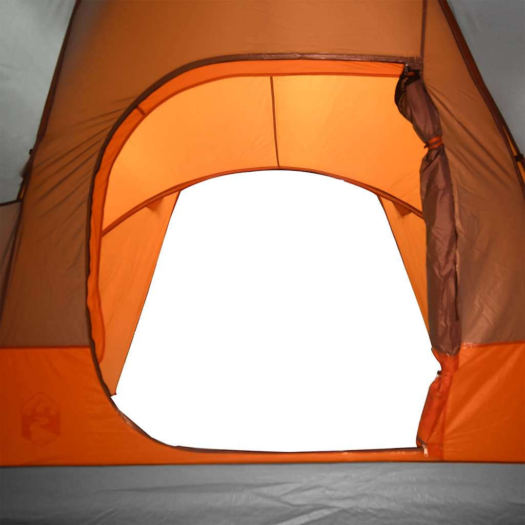vidaXL Kuppel-Familienzelt 6 Personen Grau und Orange Wasserdicht