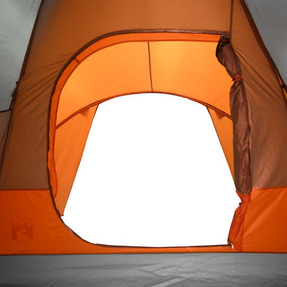 vidaXL Kuppel-Familienzelt 6 Personen Grau und Orange Wasserdicht