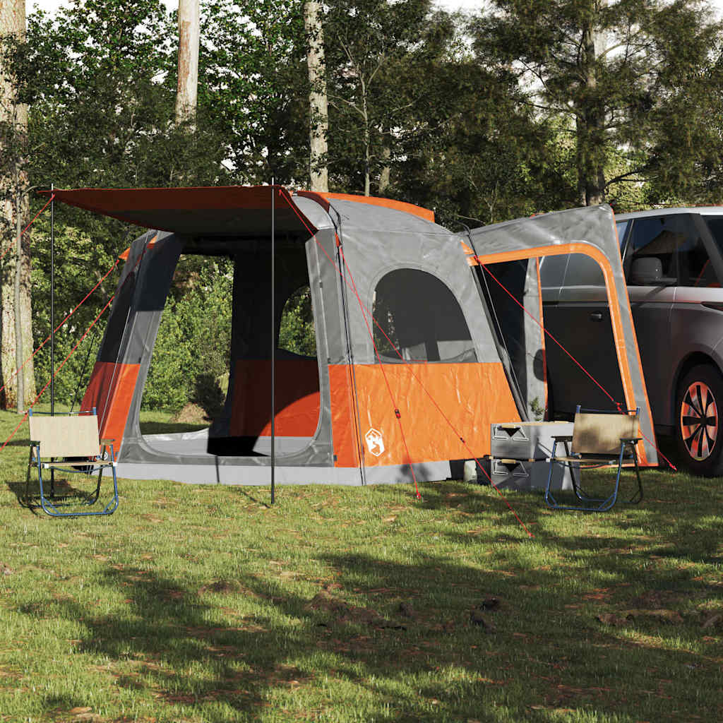 vidaXL Autozelt 4 Personen Grau und Orange Wasserfest