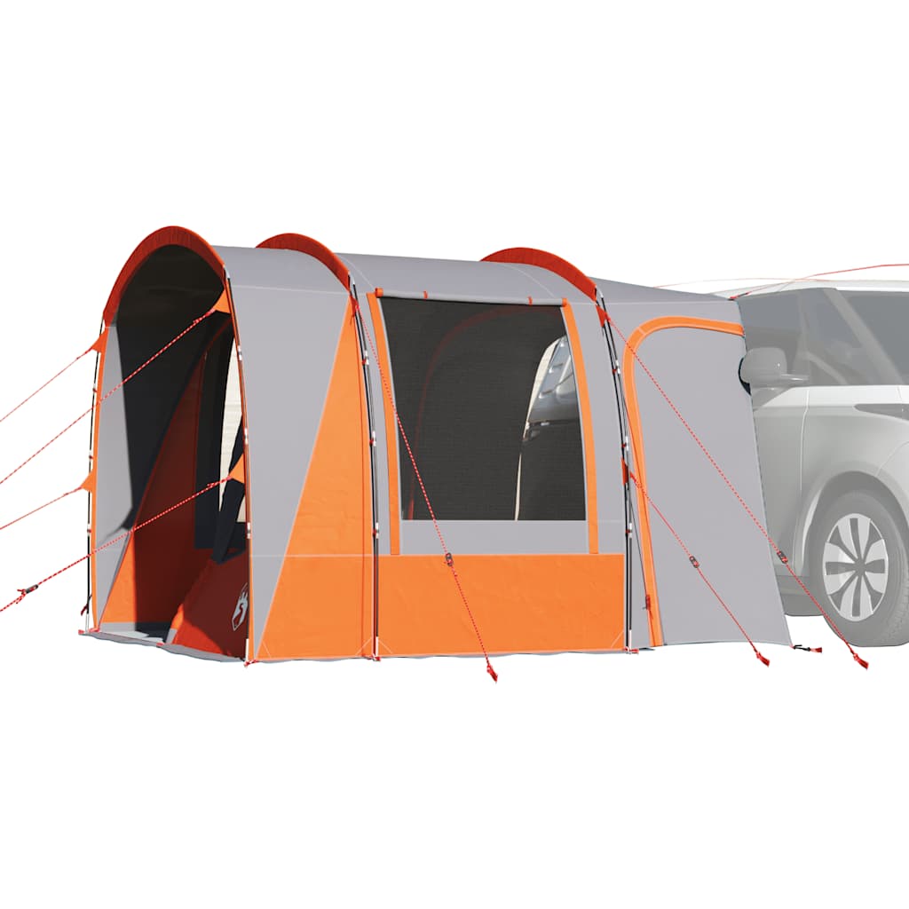vidaXL Tente de toit de voiture 4 personnes Gris et orange Résistante à l'eau