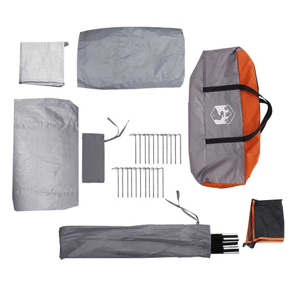 vidaXL Duschzelt 2 Personen Grau und Orange Wasserdicht