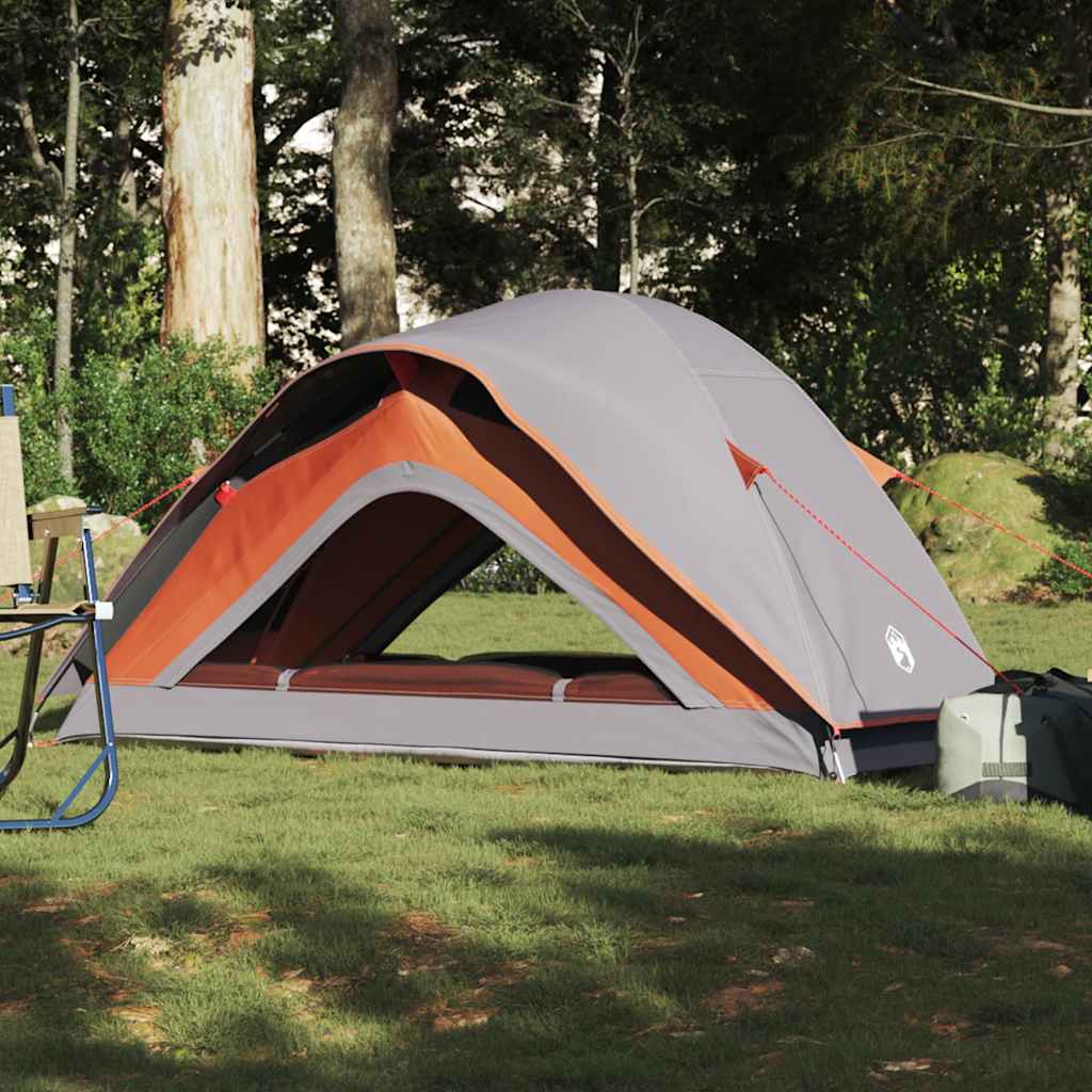 vidaXL Tente de camping 1 personne gris et orange imperméable