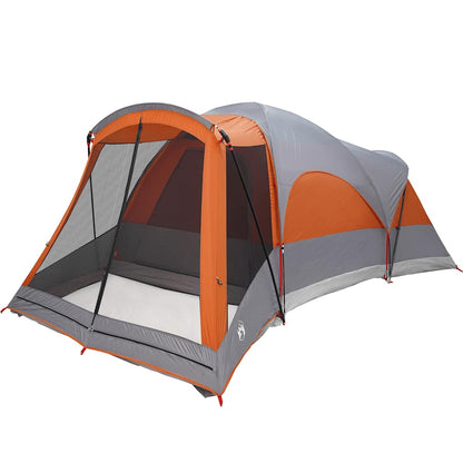 vidaXL Tente tunnel familiale 8 personnes gris et orange étanche