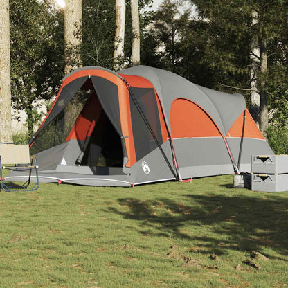 vidaXL Tente tunnel familiale 8 personnes gris et orange étanche