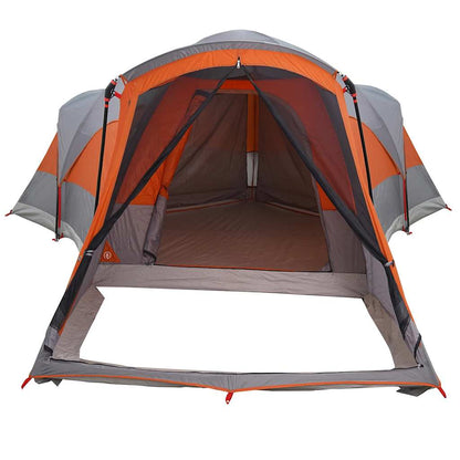 vidaXL Tente tunnel familiale 8 personnes gris et orange étanche