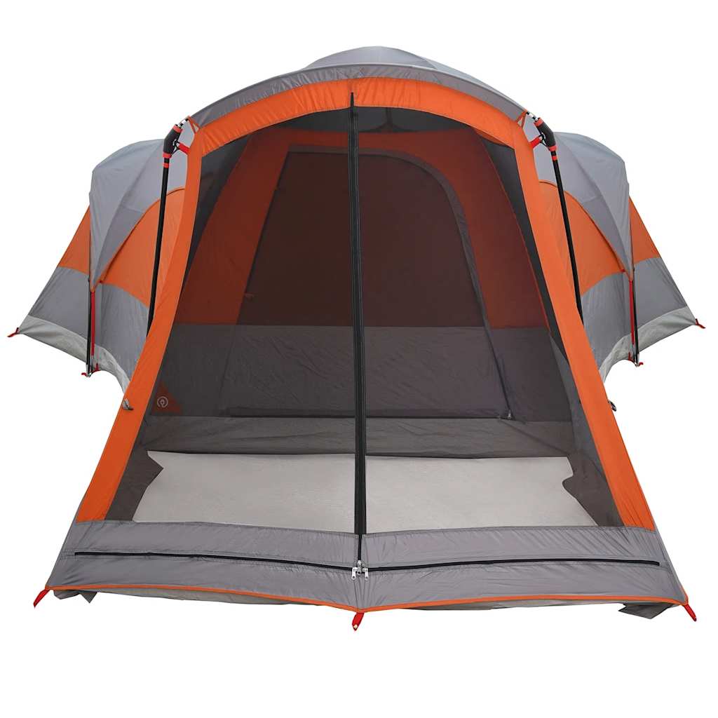 vidaXL Tente tunnel familiale 8 personnes gris et orange étanche