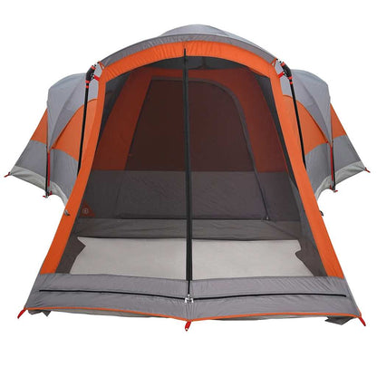vidaXL Tente tunnel familiale 8 personnes gris et orange étanche