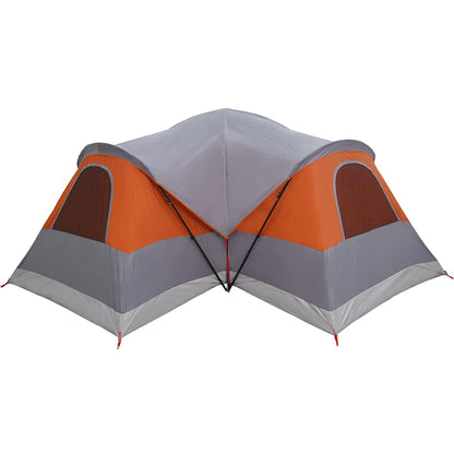 vidaXL Tente tunnel familiale 8 personnes gris et orange étanche