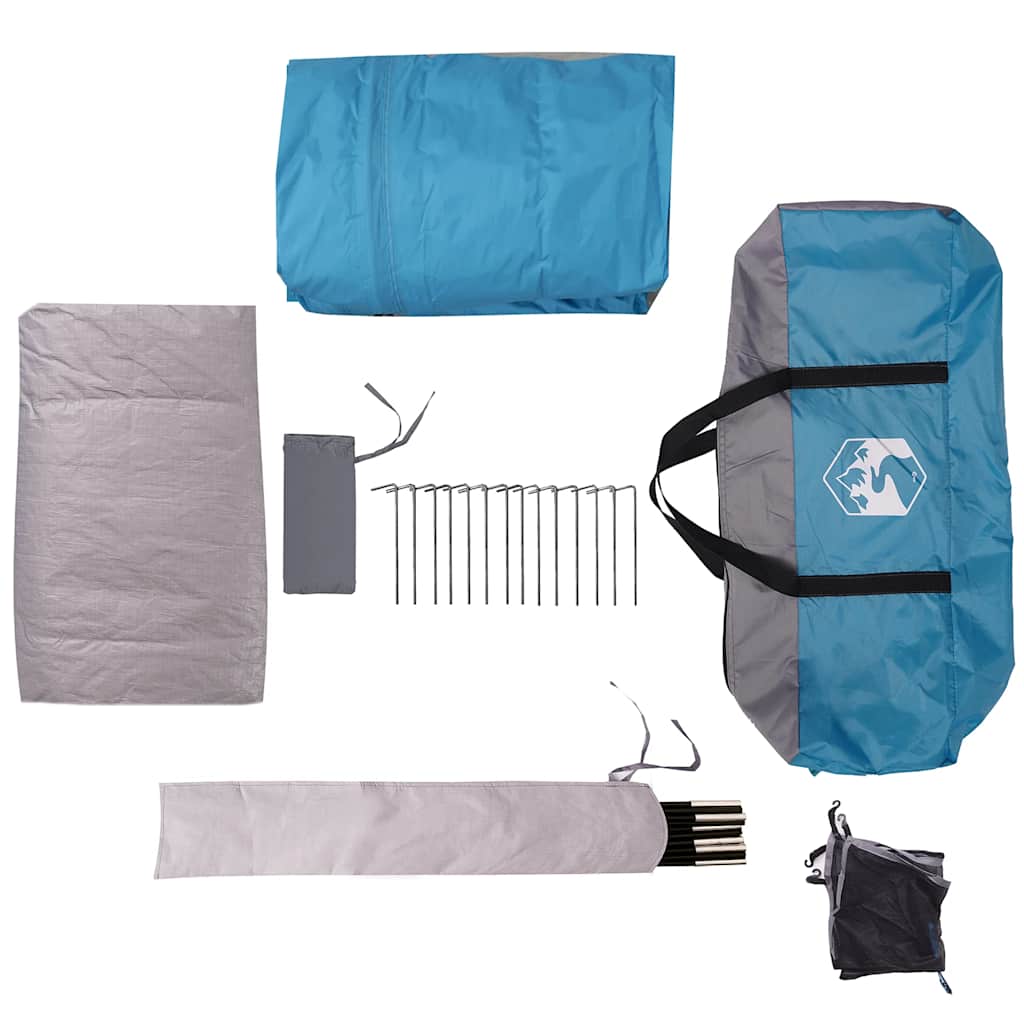vidaXL Tente familiale pour 6 personnes bleu étanche