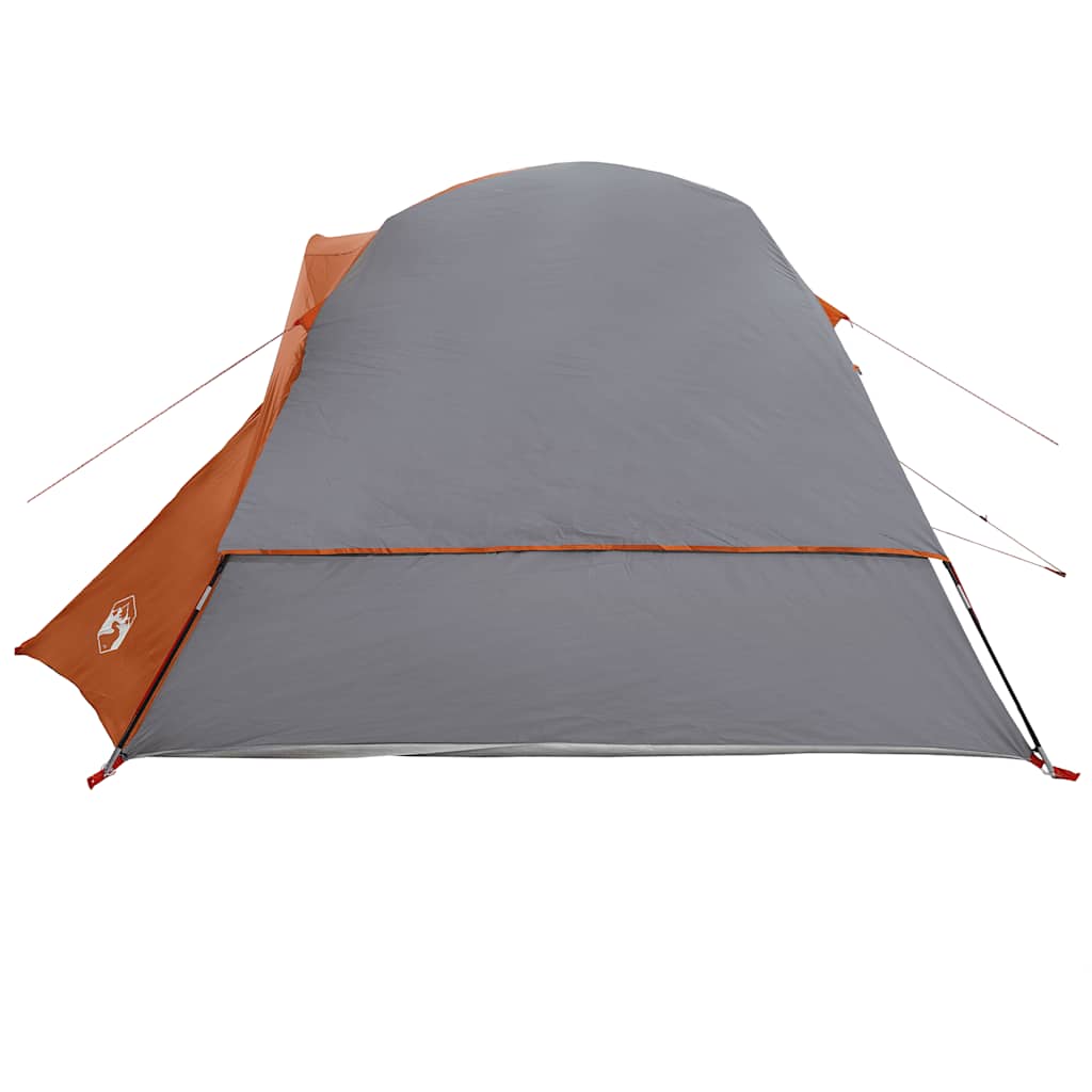 vidaXL Tente de camping 4 personnes gris et orange imperméable