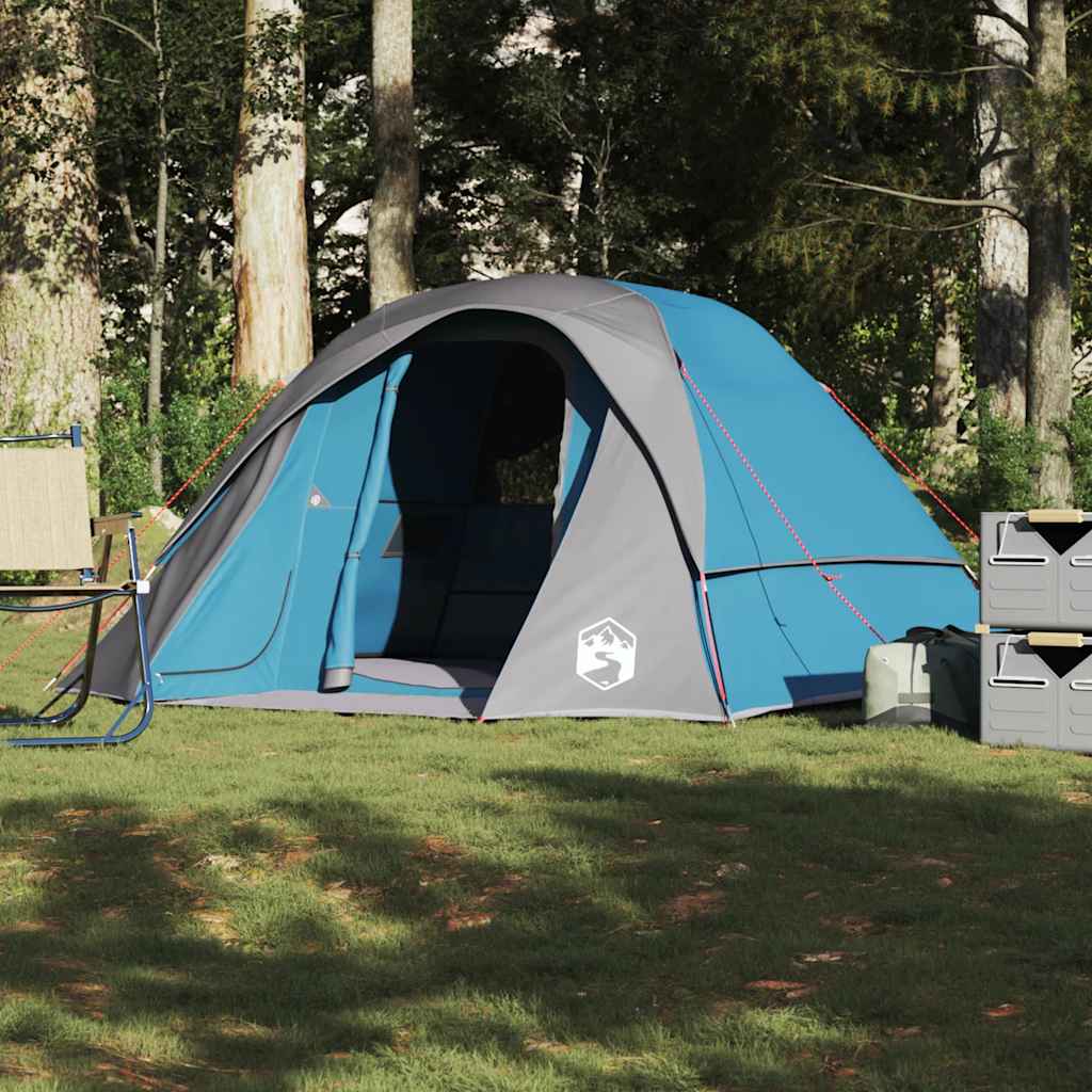 vidaXL Tente familiale 6 personnes bleue étanche