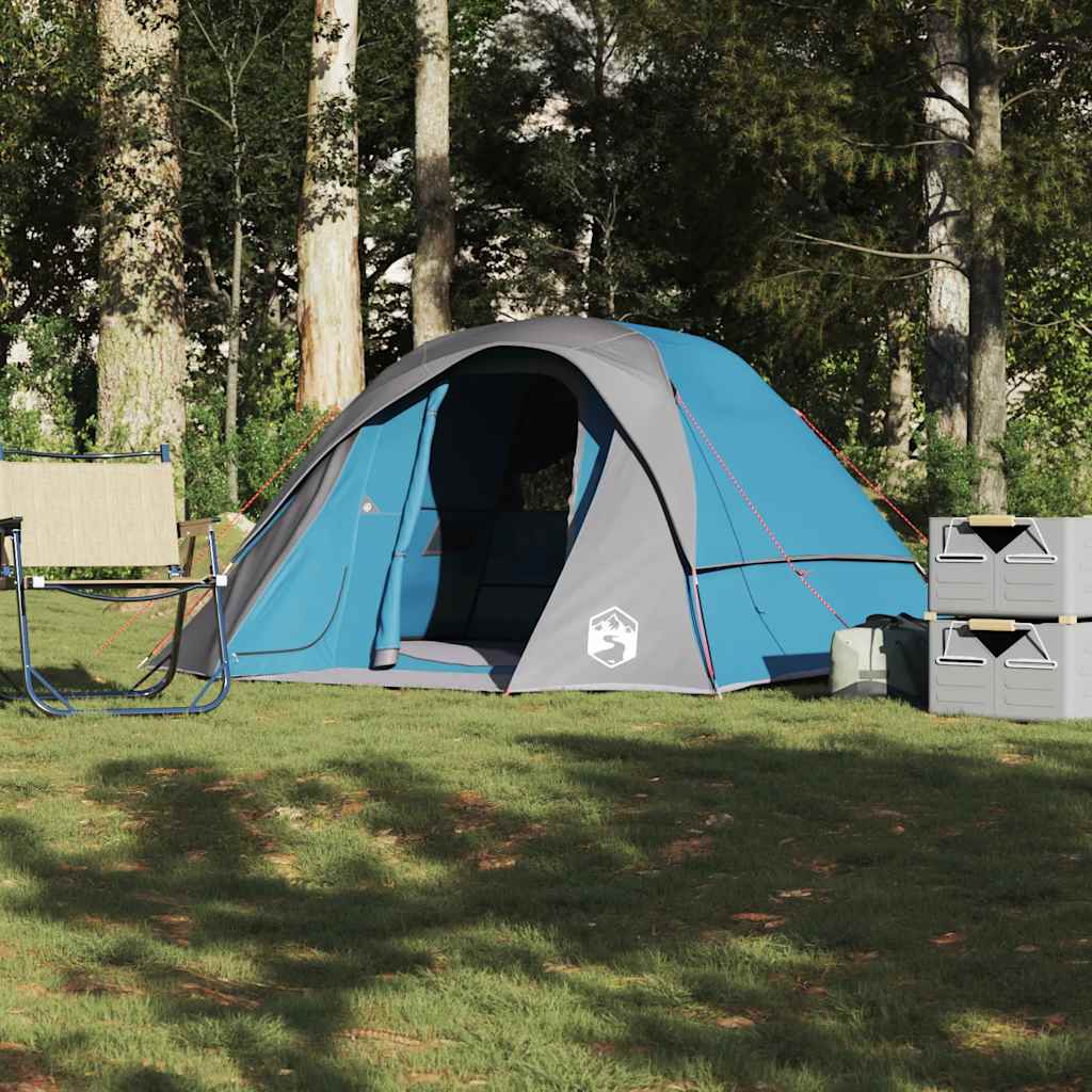 vidaXL Tente familiale 6 personnes bleue étanche