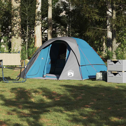 vidaXL Tente familiale 6 personnes bleue étanche