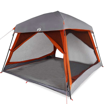 vidaXL Tente familiale pour 6 personnes Gris et orange Imperméable