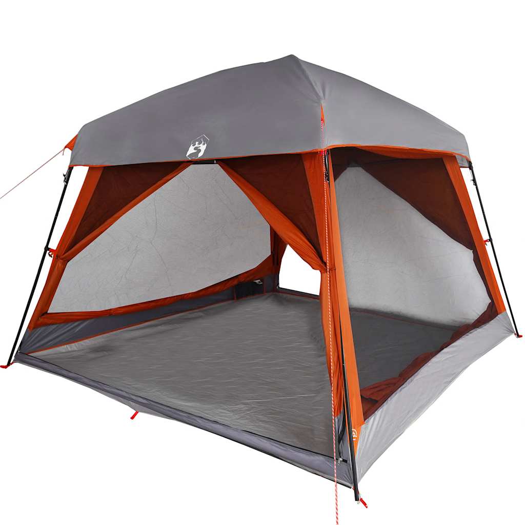 vidaXL Tente familiale pour 6 personnes Gris et orange Imperméable