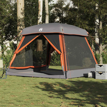 vidaXL Tente familiale pour 6 personnes Gris et orange Imperméable