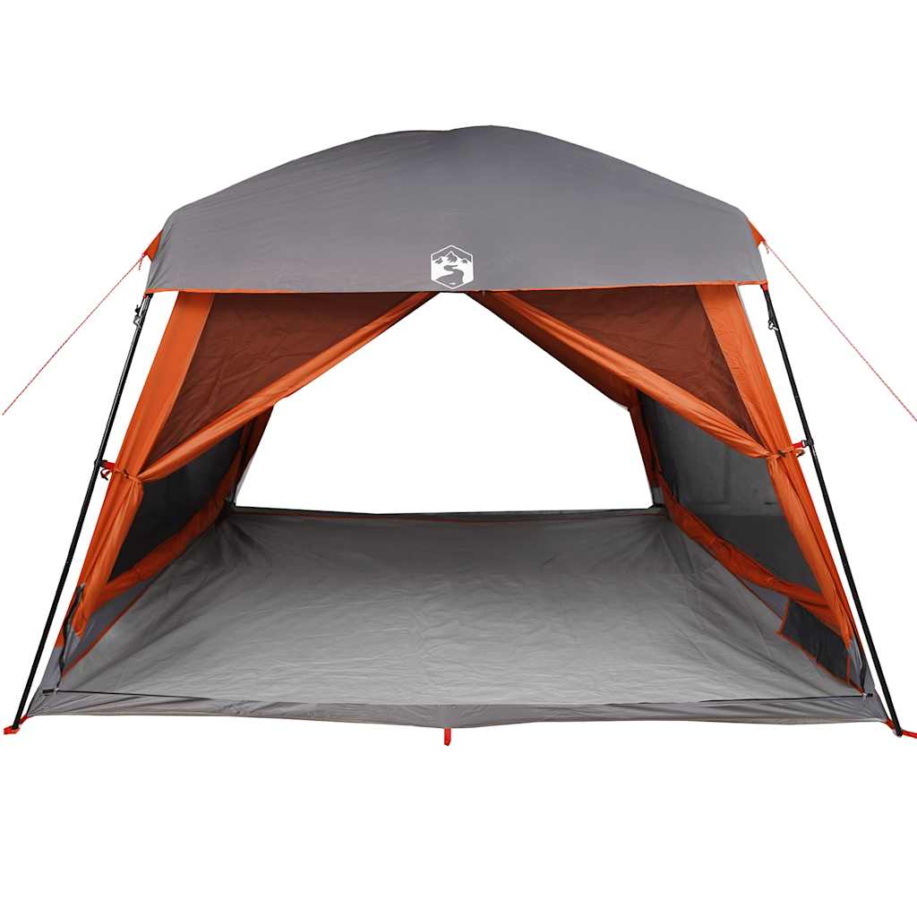vidaXL Tente familiale pour 6 personnes Gris et orange Imperméable