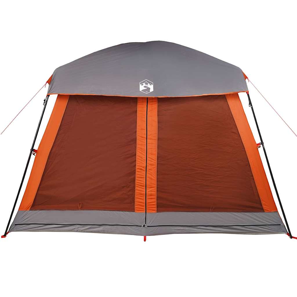 vidaXL Tente familiale pour 6 personnes Gris et orange Imperméable