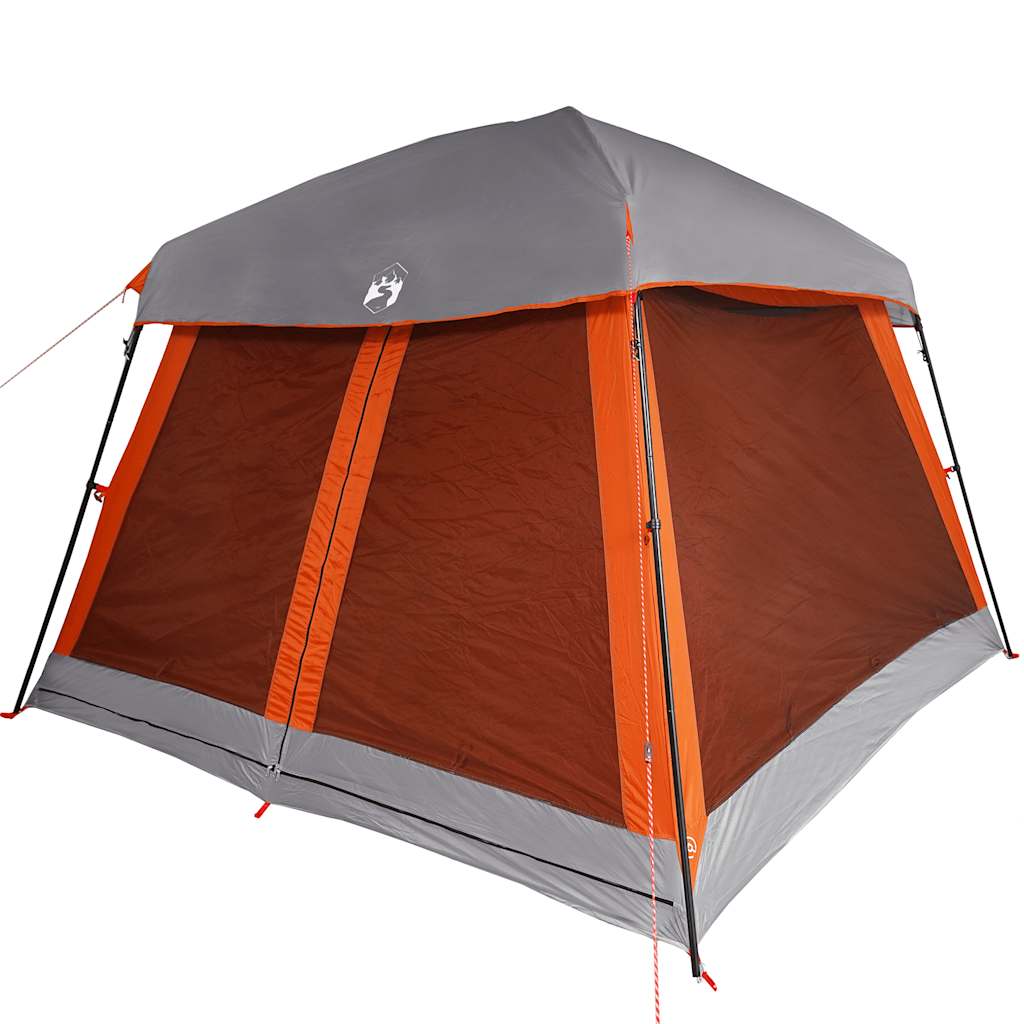 vidaXL Tente familiale pour 6 personnes Gris et orange Imperméable