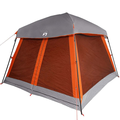 vidaXL Tente familiale pour 6 personnes Gris et orange Imperméable