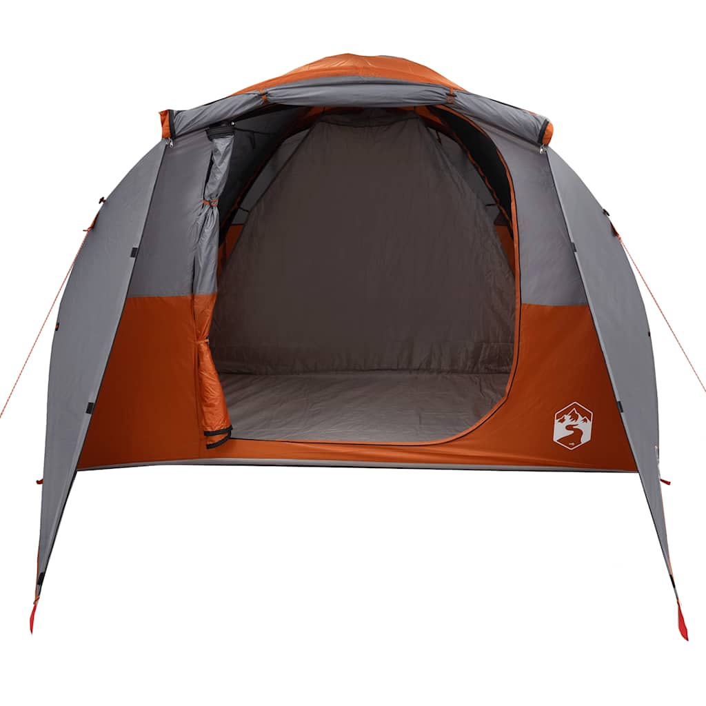 vidaXL Tente tunnel familiale 6 personnes gris et orange imperméable
