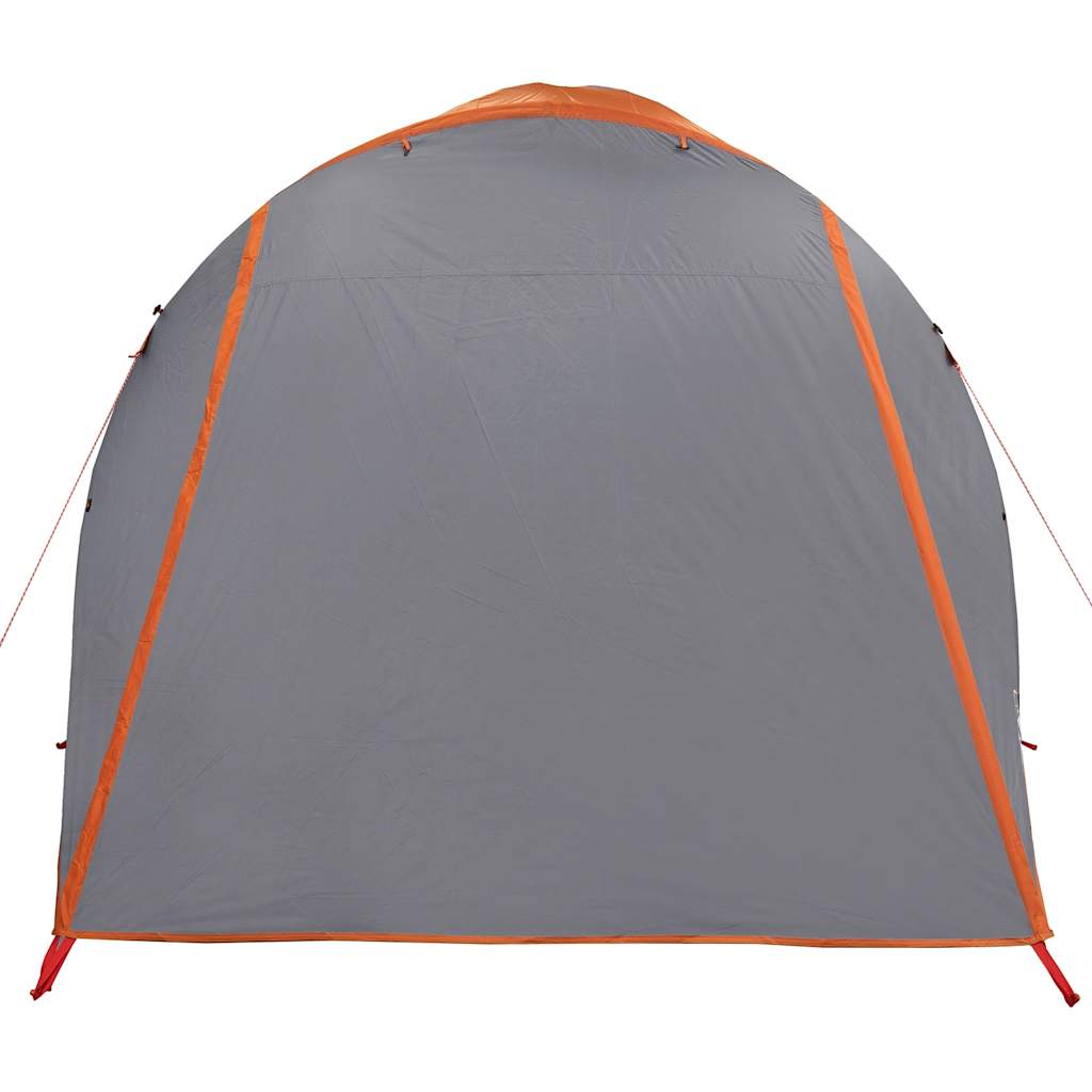 vidaXL Tente tunnel familiale 6 personnes gris et orange imperméable