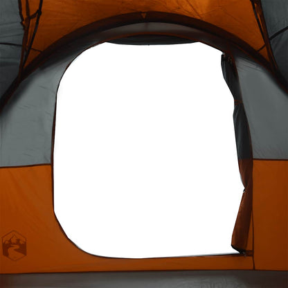 vidaXL Tente tunnel familiale 6 personnes gris et orange imperméable