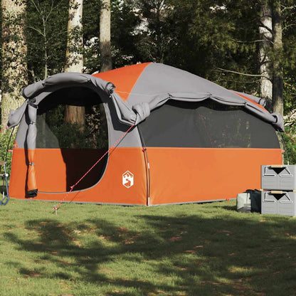 vidaXL Tente tunnel familiale 6 personnes gris et orange imperméable