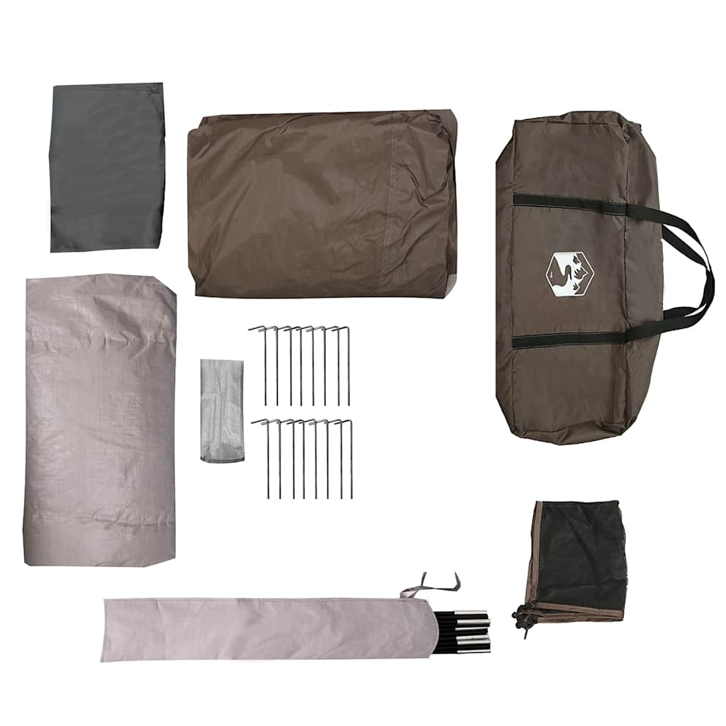 vidaXL Tente tunnel familiale 6 personnes marron imperméable