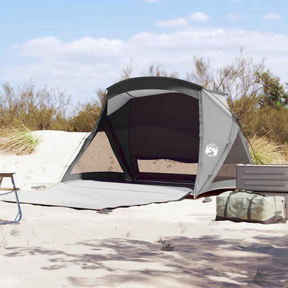 vidaXL Tente de plage 2 personnes Gris Imperméable