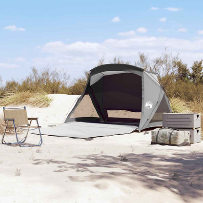 vidaXL Tente de plage 2 personnes Gris Imperméable